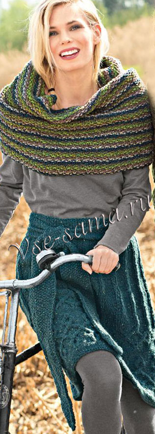 Юбка с поясом и шарф-петля, фото