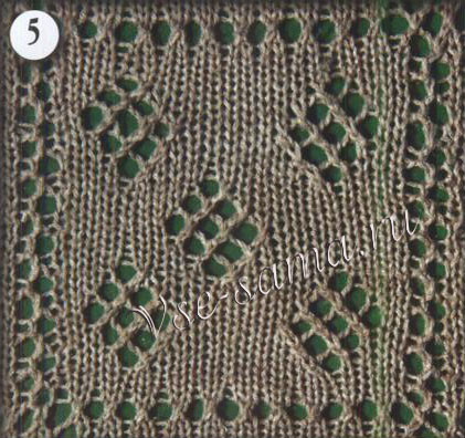 Узор для вязания спицами - ромбики, фото