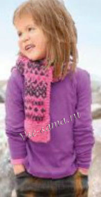 Пуловер спицами с жаккардовым узором и шарф, 2