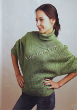 Зеленый ажурный пуловер