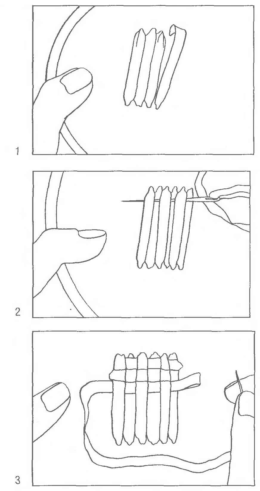 Шов «сетка», вышивание лентами