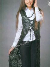 Длинный черный жилет, фото