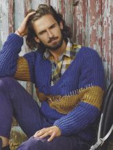 Пуловер, связанный патентным узором, фото