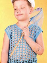 Голубая майка-сетка