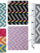 Узор 1-4 - двухцветный жаккард для вязальной машины Brother
