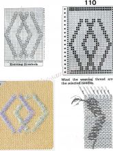 Узор 110 - Одиночный вивинговый узор и перфокарта для вязальной машины Brother