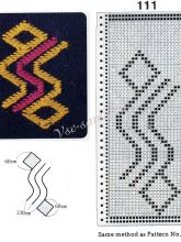 Узор 111 - Одиночный вивинговый узор и перфокарта для вязальной машины Brother