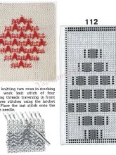 Узор 112 - Одиночный вивинговый узор и перфокарта для вязальной машины Brother