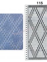 Узор 115 - узор панчлейс, он же ложный ажур и перфокарта для вязальной машины Brother