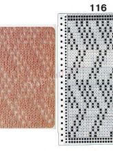 Узор 116 - узор панчлейс, он же ложный ажур и перфокарта для вязальной машины Brother