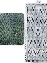 Узор 119 - Ложный ажур и перфокарта для вязальной машины Brother