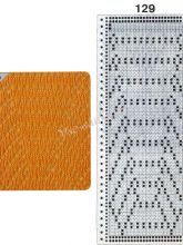 Узор 129 - Ложный ажур и перфокарта для вязальной машины Brother