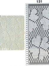 Узор 131 - Ложный ажур и перфокарта для вязальной машины Brother
