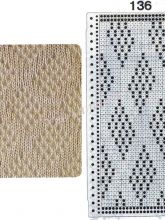 Узор 136 - Ложный ажур и перфокарта для вязальной машины Brother