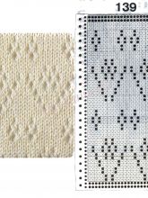 Узор 139 - Ложный ажур и перфокарта для вязальной машины Brother