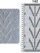 Узор 142 - Ложный ажур и перфокарта для вязальной машины Brother