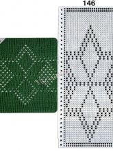Узор 146 - Ложный ажур и перфокарта для вязальной машины Brother