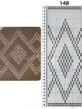 Узор 148 - Ложный ажур и перфокарта для вязальной машины Brother