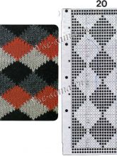 Узор 20 - многоцветный жаккард для вязальной машины Brother