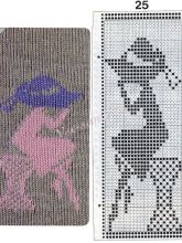 Узор 25 - одиночный мотив жаккарда для вязальной машины Brother