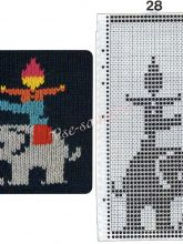 Узор 28 - одиночный мотив жаккарда для вязальной машины Brother