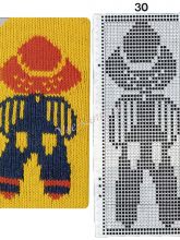 Узор 30 - одиночный мотив жаккарда для вязальной машины Brother