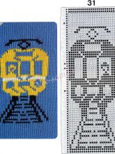 Узор 31 - одиночный мотив жаккарда для вязальной машины Brother