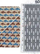 Узор 50 - Многоцветный прессовый узор и перфокарта для вязальной машины Brother