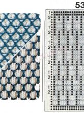 Узор 53 - Многоцветный прессовый узор и перфокарта для вязальной машины Brother