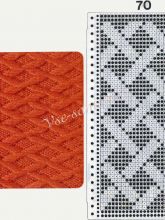 Узор 70 - Слип одноцветый - узор и перфокарта для вязальной машины Brother