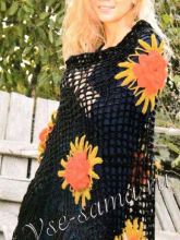 Шаль крючком "На завалинке", фото