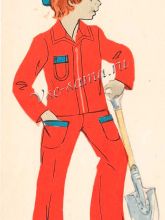 Костюм из плотной хлопчатобумажной или плащевой ткани