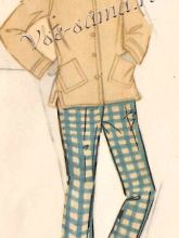 Костюм, скомбинированный из тканей