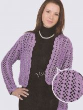 Болеро сиреневого цвета крючком, фото