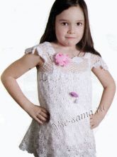 Ажурное платье крючком для девочки, фото