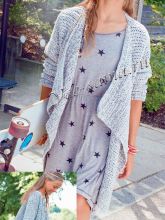 Кардиган светло-серый для девочки, фото модели