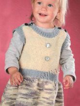 Комбинированное платье спицами, фото