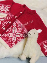 Красный жакет с жаккардовым узором, фото