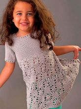 Платье бледно-серое для девочки, фото