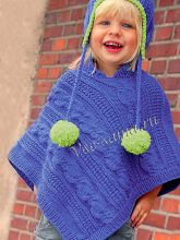 Пончо и шапка спицами, фото