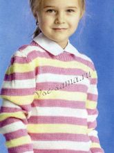 Пуловер хлопковый в полоску, фото