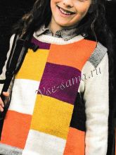 Пуловер с цветными квадратами, фото