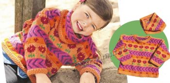 Пуловер с жаккардовым узором и съемный воротник, фото