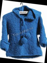 Пуловер синий с капюшоном, фото