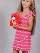 Розовое платье в белую полоску, фото