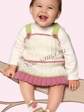 Сарафанчик, жакет и пинетки в бело-розовых тонах, фото