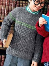 Серый пуловер с косами, фото