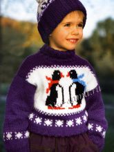 Свитер и шапочка с рисунком пингвины, фото