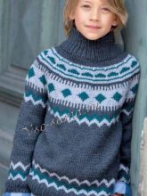 Свитер серый на круглой кокетке, фото