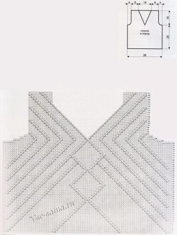 Выкройка и схема для вязания белого топа